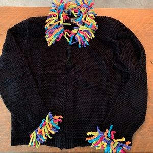 BEREK sweater~ Colorful looped yarn detailing….Size M